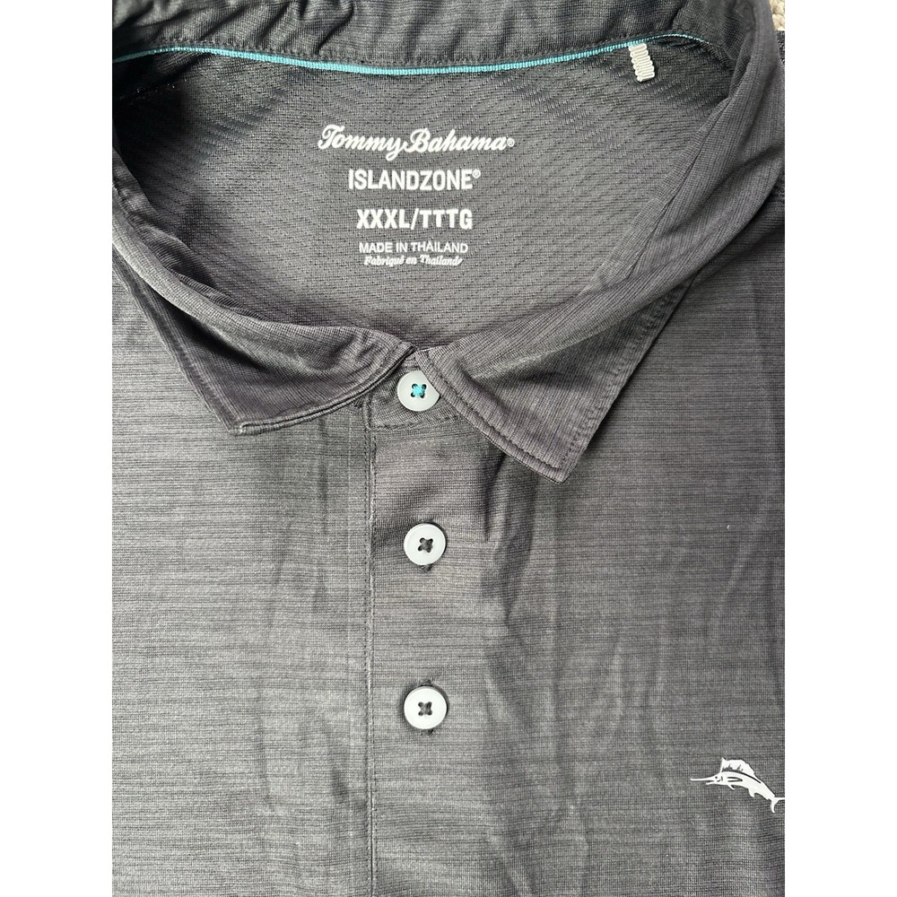 Tommy Bahama Palm Coast Island Zone Polo Shirt Mens 3XL XXXL Gray Short Sleeve - Picture 3 of 8